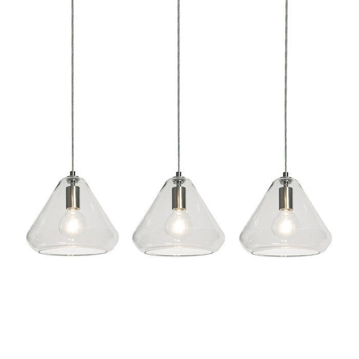 AFX Lighting Armitage 3 Light Linear Pendant, Nickel/Clear - AGP10MBSNCLLNR3