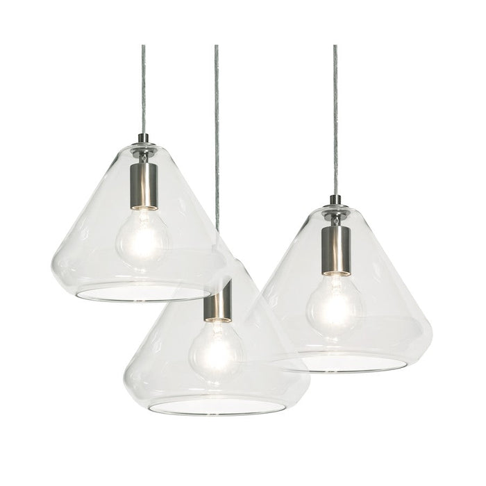 AFX Lighting Armitage 3 Light Round Pendant, SN/Clear - AGP10MBSNCLRND3