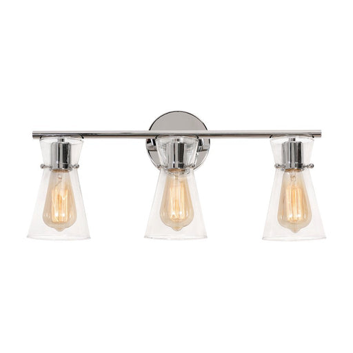 AFX Lighting Amanda 3 Light Vanity, Polished Chrome/Clear - AMDV2210MBPC