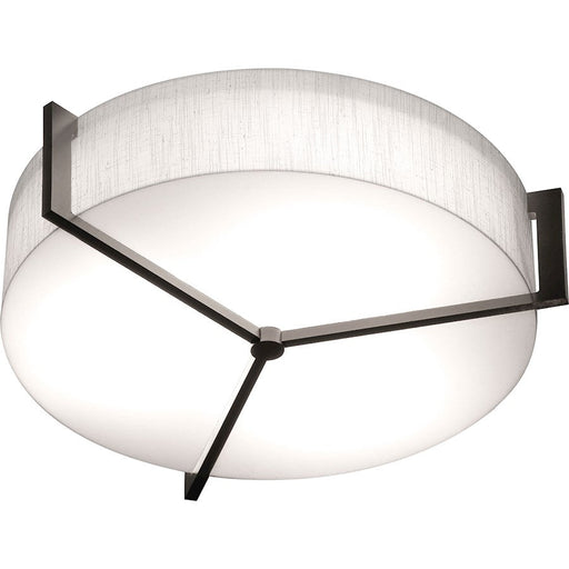 AFX Lighting Apex 1 Light Flush Mount, Espresso/Linen White - APF1214LAJUDES-LW