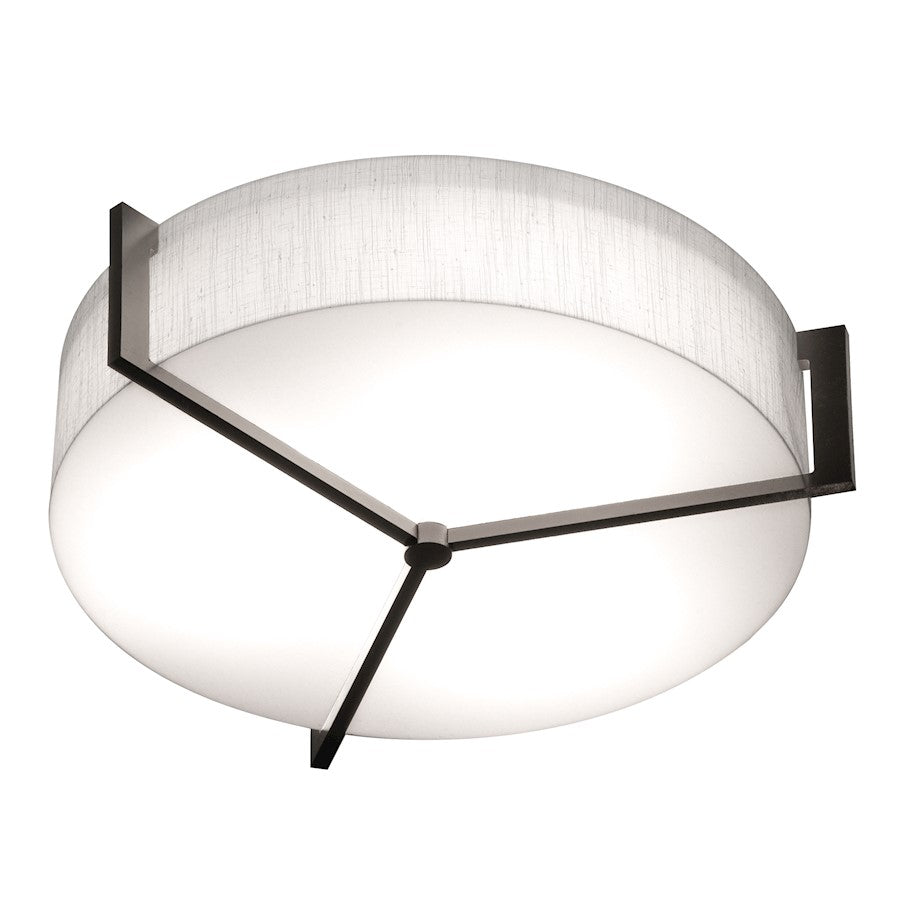 AFX Lighting Apex 17" LED Flush Mount, Espresso/Linen White - APF1524LAJUDES-LW