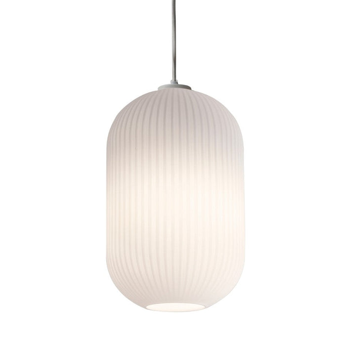 AFX Lighting Callie 1 Light Pendant, White/Frosted Ribbed White