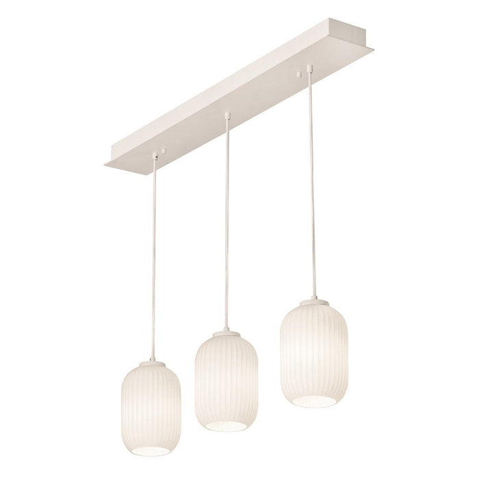 AFX Lighting Callie 3 Light Linear Pendant, White/White