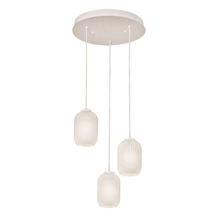 AFX Lighting Callie Round Pendant, White/White