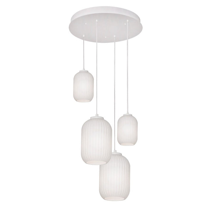 AFX Lighting Callie 4 Light Round Pendant, White/White - CALP99WHRND4