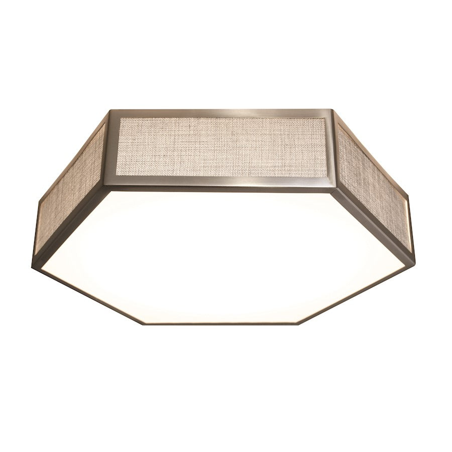 AFX Lighting Clara Flush Mount, Satin Nickel/White - CLAF1418LAJD1SNGY