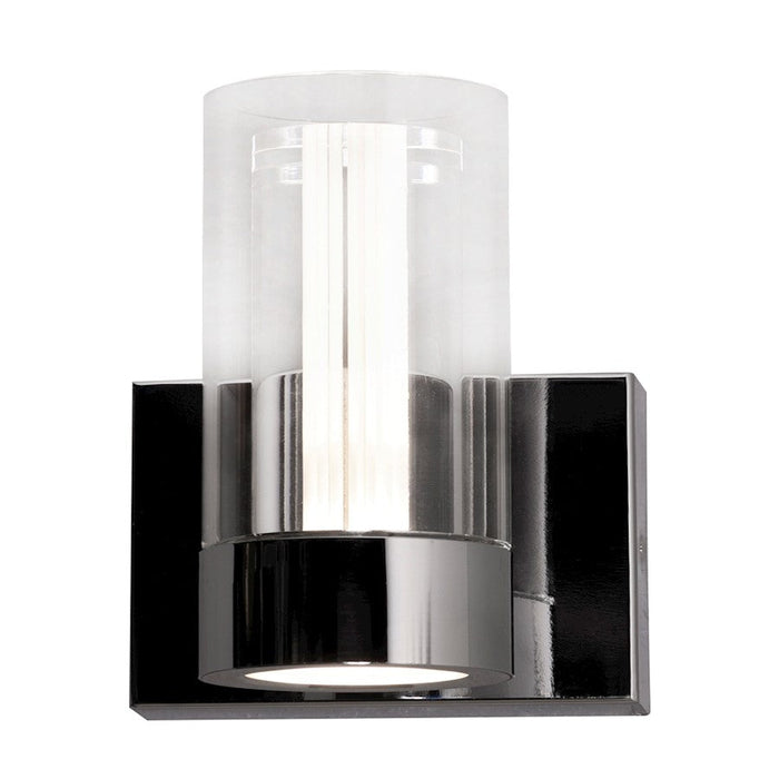 AFX Lighting Delphia 1 Light Wall Sconce, Chrome/Clear