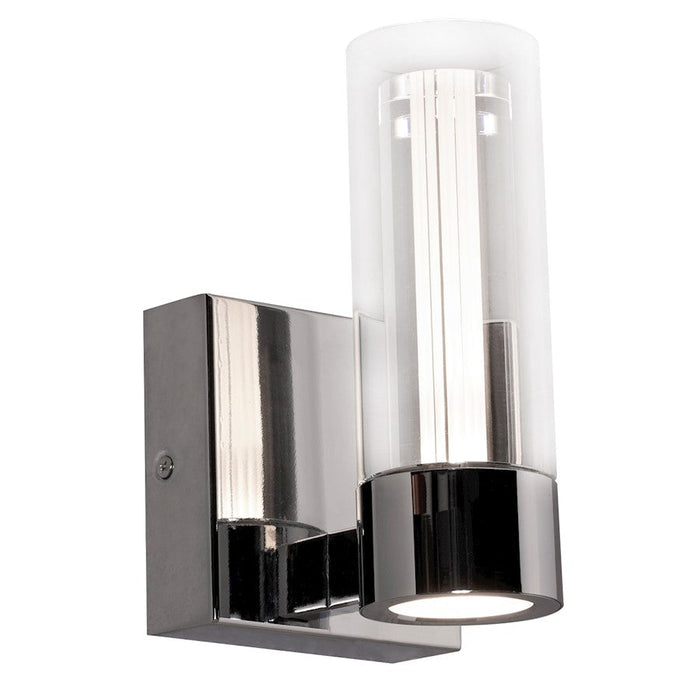 AFX Lighting Delphia 1 Light Wall Sconce, Chrome/Clear