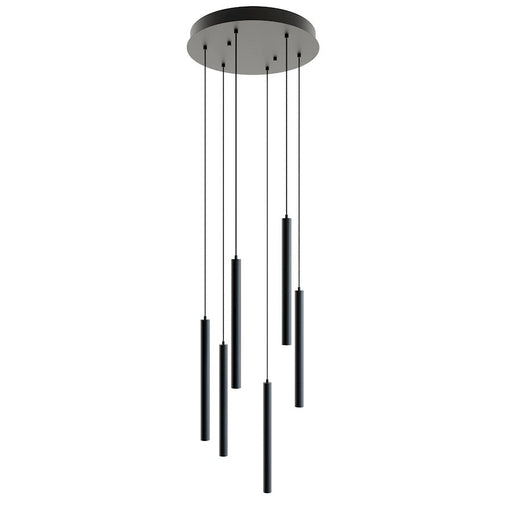 AFX Lighting Eli 6 Pendant, 54W/120-277V, Black - ELIP01L30UDBKRND6