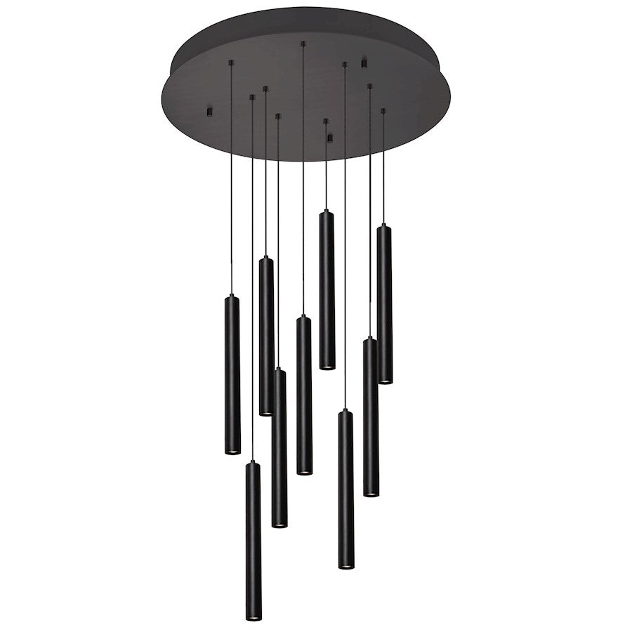 AFX Lighting Eli 9 Pendant, 81W/120-277V, Black - ELIP01L30UDBKRND9