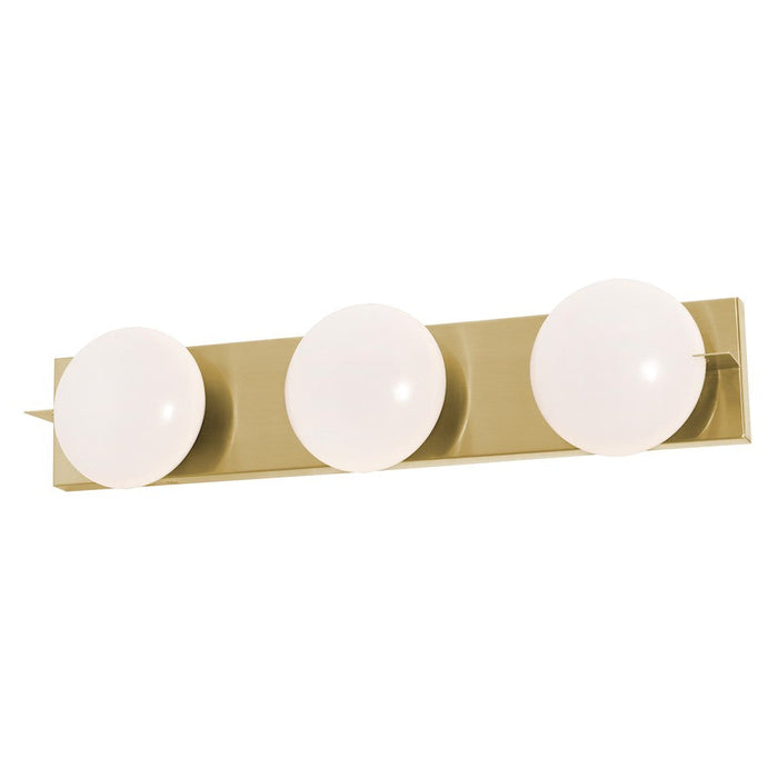 AFX Lighting Gates 3 Light 24" LED Vanity Light, Brass/White - GATV2406L30D1SB