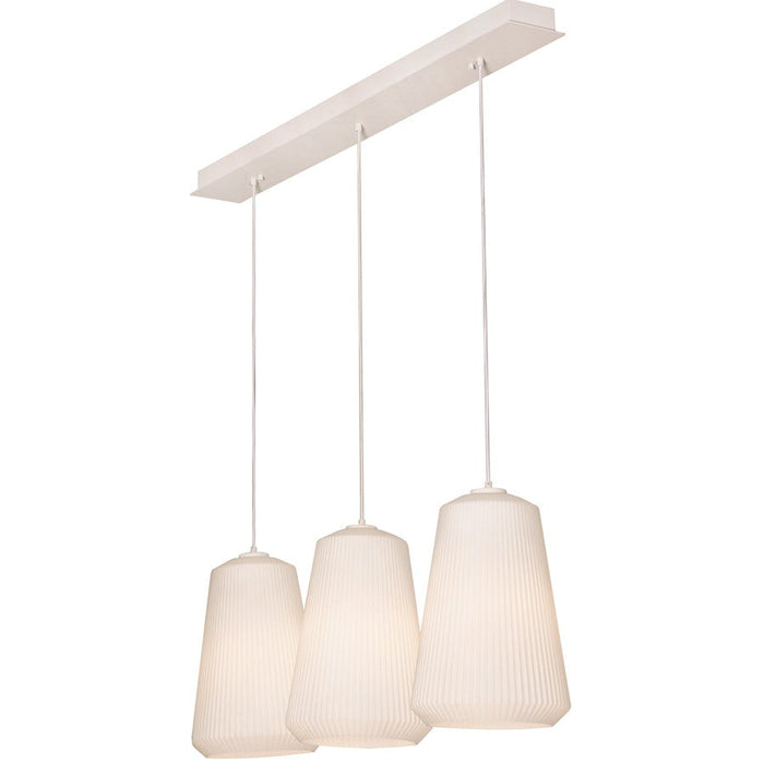 AFX Lighting Isla 3 Light Triple Linear Pendant, White/White - ISLP11WHLNR3