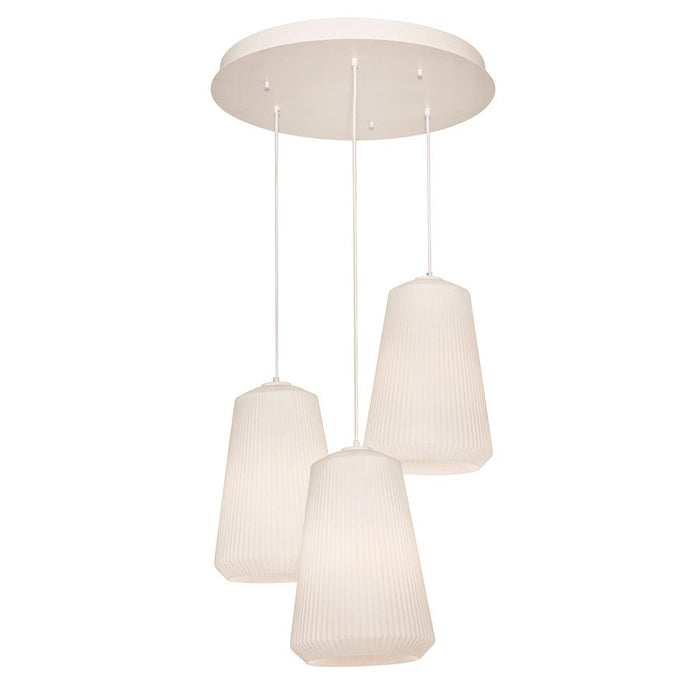 AFX Lighting Isla 3 Light Medium Base Triple Pendant, White/White