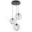 AFX Lighting Jamie 3 Lt Round Mini-Pendant, 120V, Black/Clear - JAMP12MBBKRND3