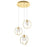 AFX Lighting Jamie 3 Lt Round Mini-Pendant, 120V, Brass, Clear - JAMP12MBSBRND3