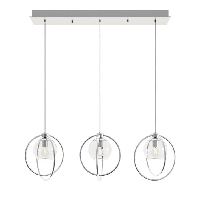 AFX Lighting Jamie 3 Lt Linear Mini-Pendant, 120V, Nickel/Clear - JAMP12MBSNLNR3