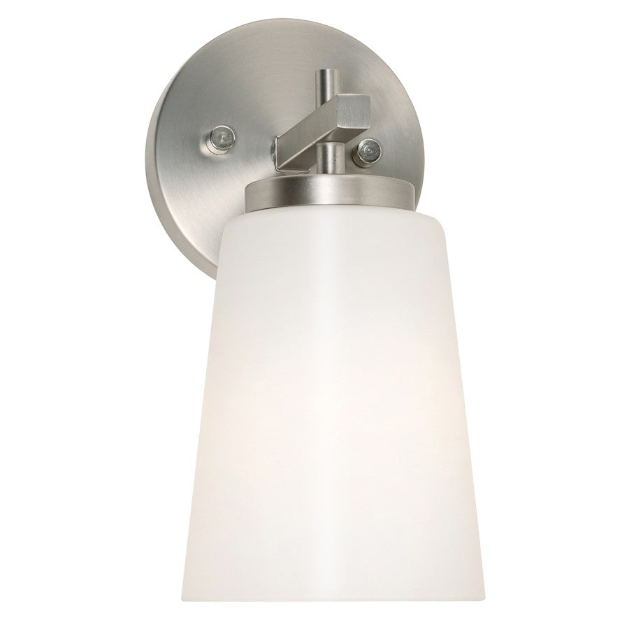 AFX Lighting Joanna 1 Light Sconce, Satin Nickel/White - JNNS0511MBSN