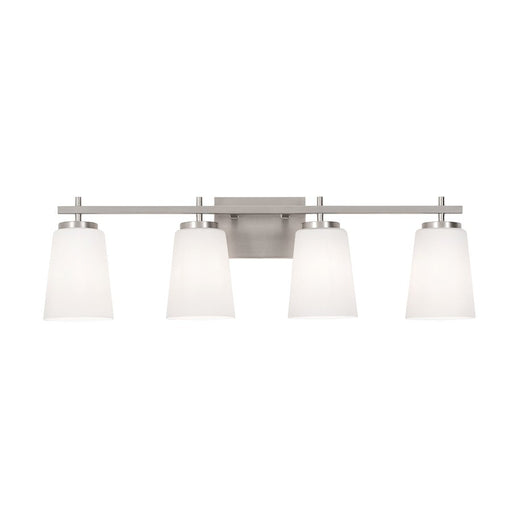 AFX Lighting Joanna 4 Light Vanity, Satin Nickel/Frosted - JNNV3309MBSN