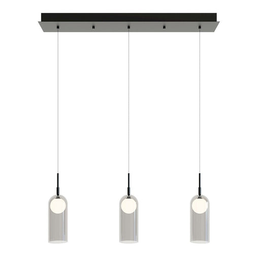 AFX Lighting Kiran 3 Light Linear Pendant, 120V, Black/Smoke - KRNP04L30D1BKLNR3