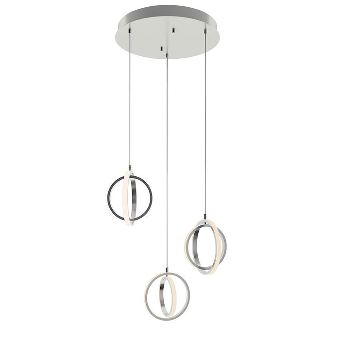 AFX Lighting Lock 3 Light Round Pendant, 120V, Satin Nickel - LCKP09L30D1SNRND3