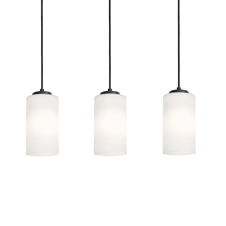 AFX Lighting Leo 3 Light Multi Pendant, Black/White - LEOP04MBBKLNR3