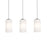 AFX Lighting Leo 3 Light Linear Pendant, Satin Nickel/White - LEOP04MBSNLNR3