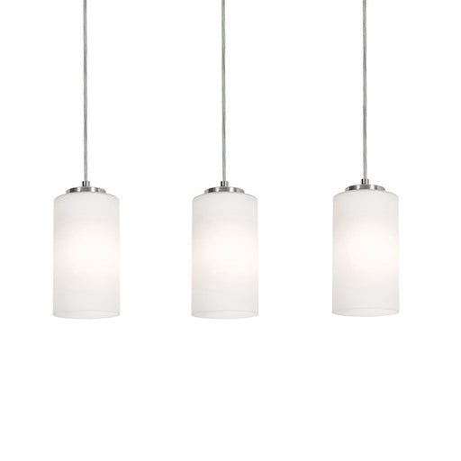 AFX Lighting Leo 3 Light Linear Pendant, Satin Nickel/White - LEOP04MBSNLNR3