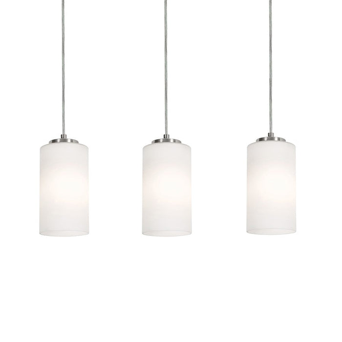 AFX Lighting Leo 3 Light Linear Pendant, Satin Nickel/White - LEOP04MBSNLNR3