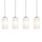 AFX Lighting Leo 4 Light Linear Pendant, Satin Nickel/White - LEOP04MBSNLNR4