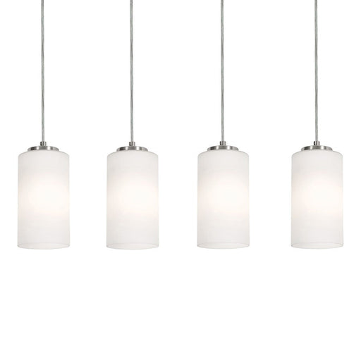 AFX Lighting Leo 4 Light Linear Pendant, Satin Nickel/White - LEOP04MBSNLNR4