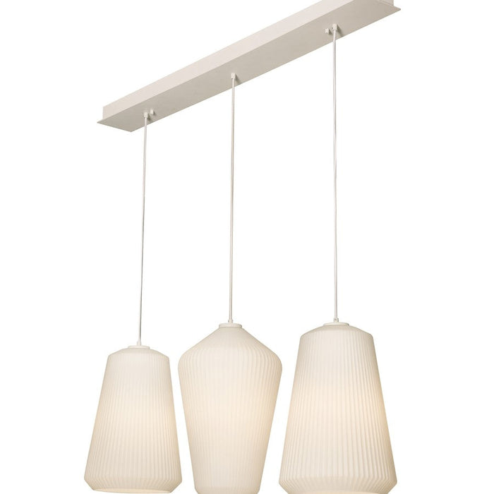 AFX Lighting Lily 3 Light 11" Triple Pendant, White/White - LLYP11MBWHLNR3