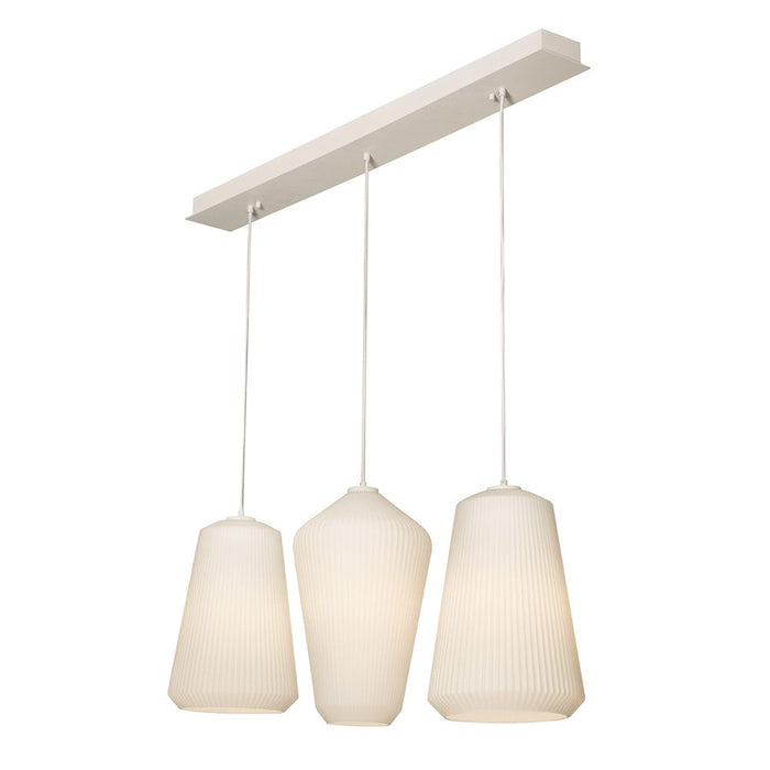 AFX Lighting Lily 3 Light Triple Pendant, White/White