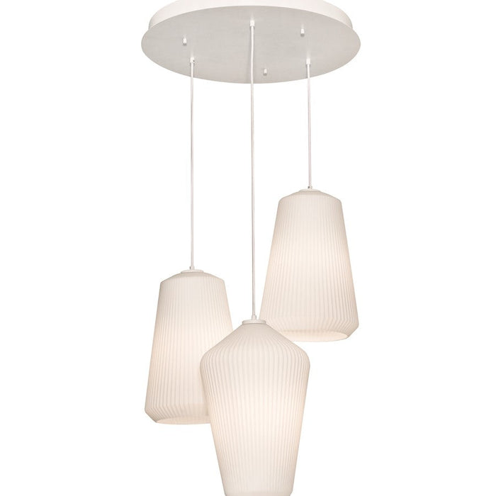 AFX Lighting Lily 3 Light 12" Triple Pendant, White/White - LLYP11MBWHRND3