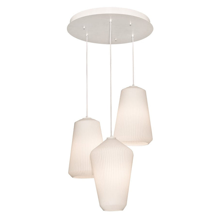 AFX Lighting Lily 3 Light Triple Pendant, White/White