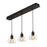 AFX Lighting Laney 3 Light Linear Pendant, 120V, Black/Clear - LNYP07MBBKLNR3