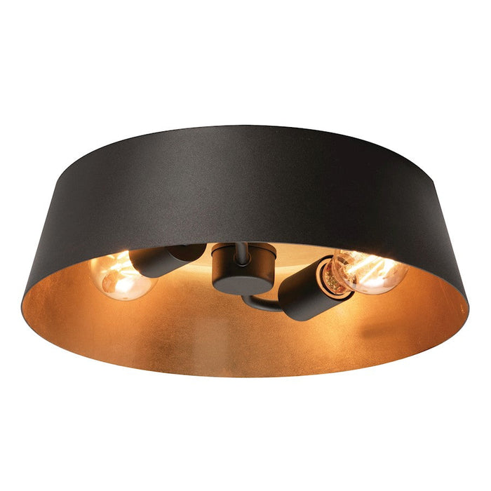 AFX Lighting Lyric 2 Light Flush Mount, Gold/Black/Gold