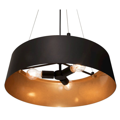 AFX Lighting Lyric 3 Light Pendant, Gold/Black/Gold