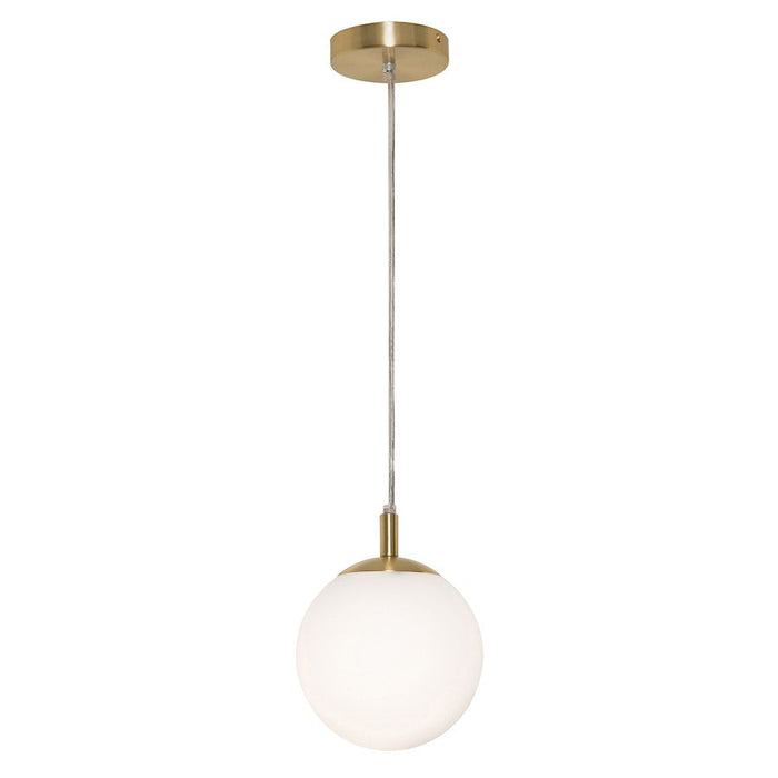 AFX Lighting Loretto Pendant, Satin Brass/White