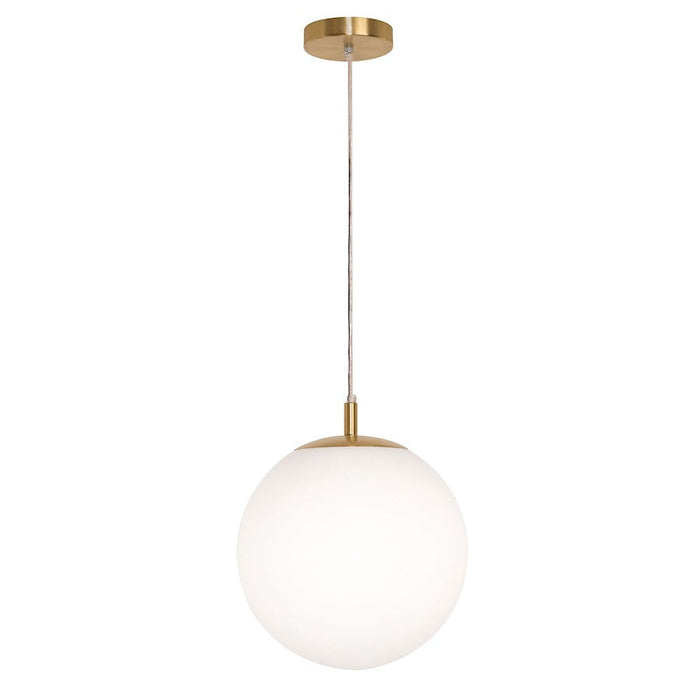 AFX Lighting Loretto Pendant, Satin Brass/White