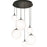 AFX Lighting Loretto Hexuple 6 Light Pendant, Black/White - LRTP99MBBKRND6