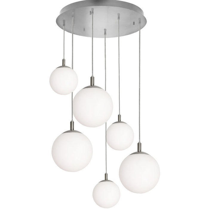 AFX Lighting Loretto Hexuple 6 Light Med Base Pendant, NK/WH - LRTP99MBSNRND6