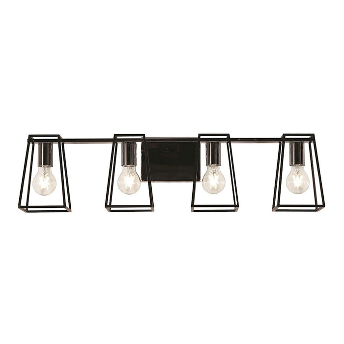 AFX Lighting Lynn 4 Light Vanity, Black - LYNV3007MBBKPC