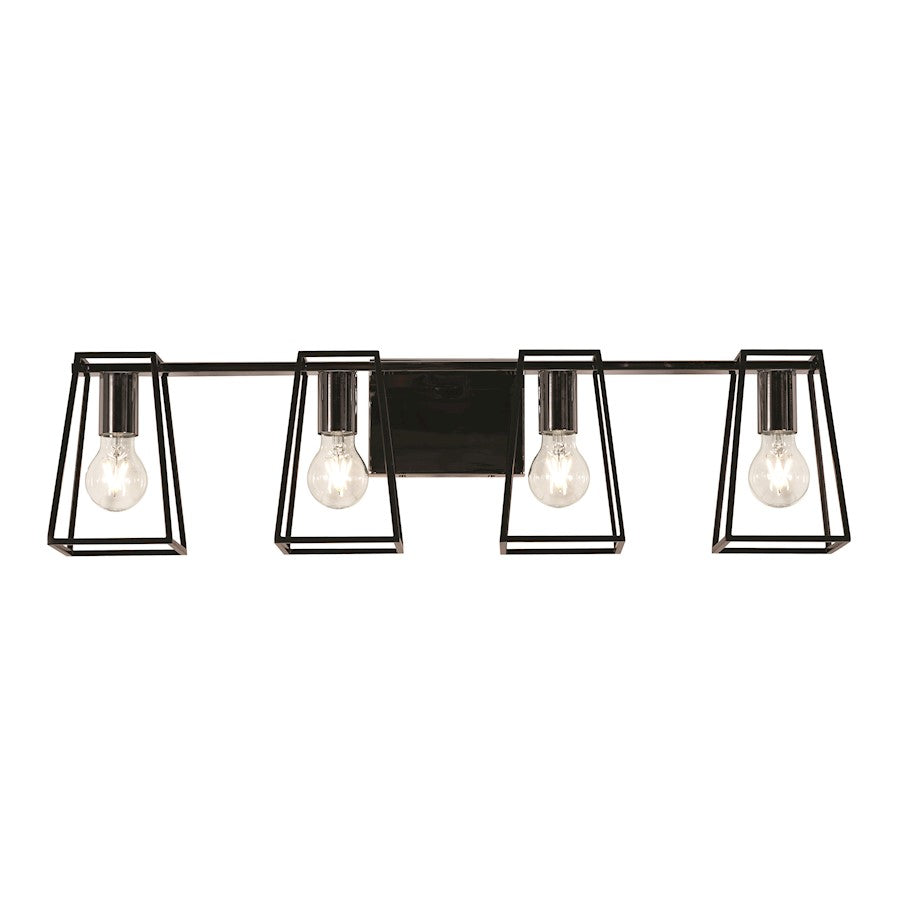 AFX Lighting Lynn 4 Light Vanity, Black - LYNV3007MBBKPC