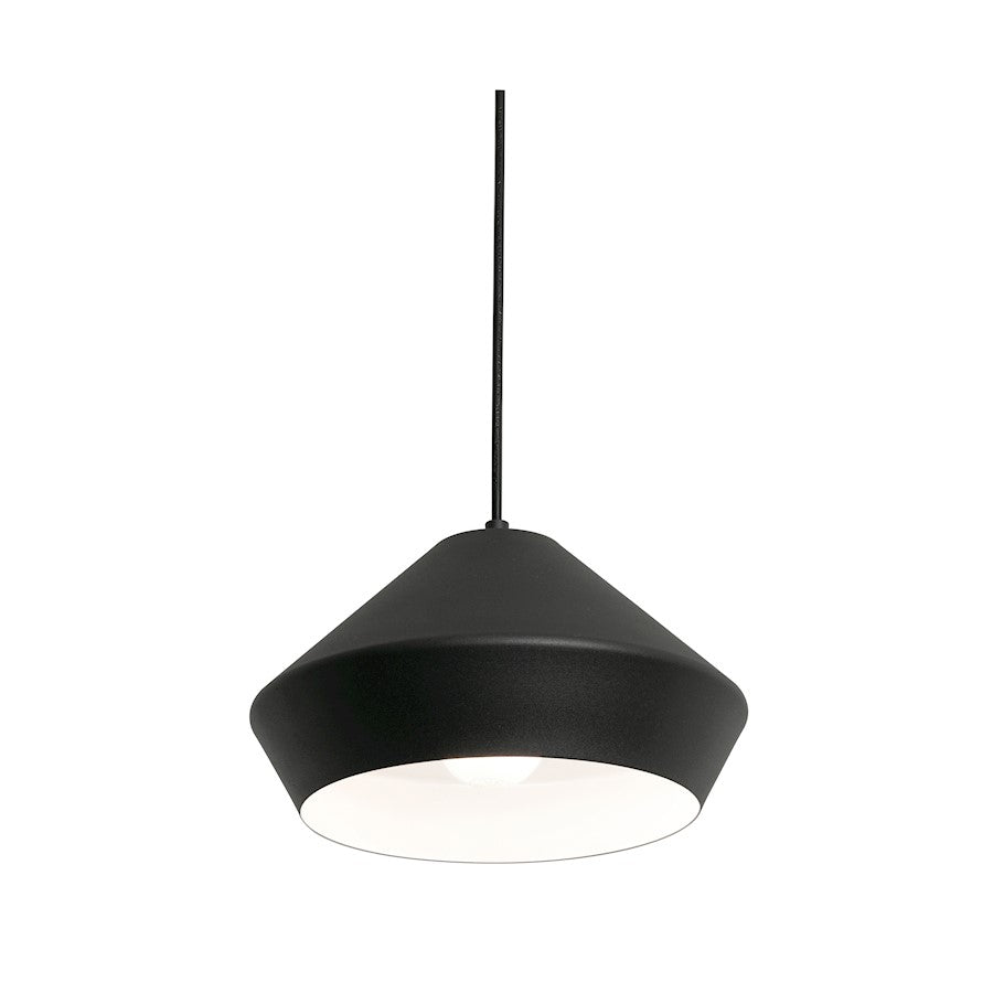 AFX Lighting Milo 1 Light Pendant, Medium Base 120V, Black/Black - MLOP10MBBK