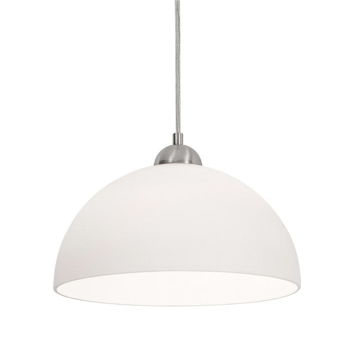 AFX Lighting Otis 1 Light 10" Pendant, Satin Nickel/White - OTSP10MBSN