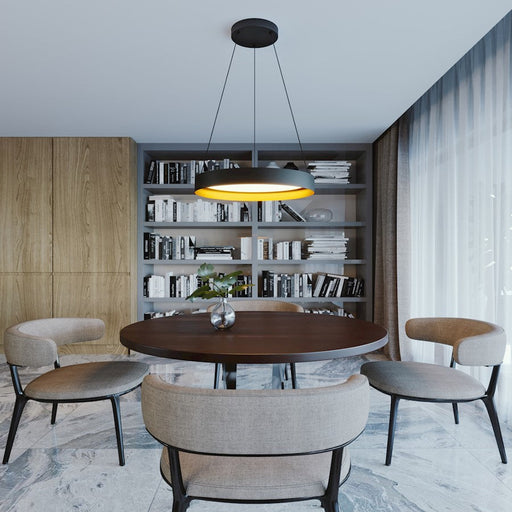 AFX Lighting Reveal LED Pendant, Black/Gold