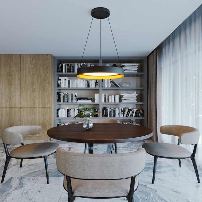 AFX Lighting Reveal LED Pendant, Black/Gold