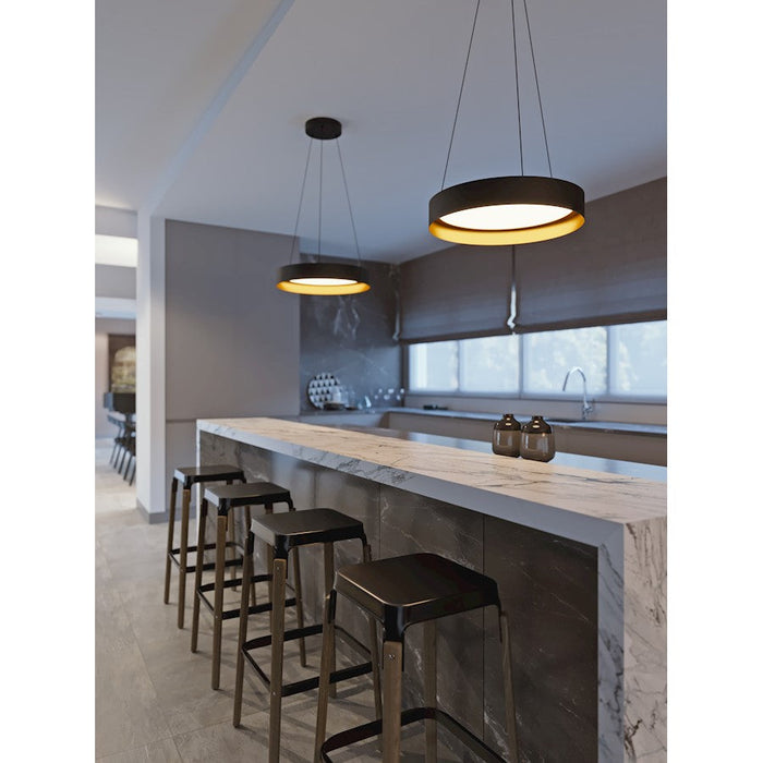 AFX Lighting Reveal LED Pendant, Black/Gold