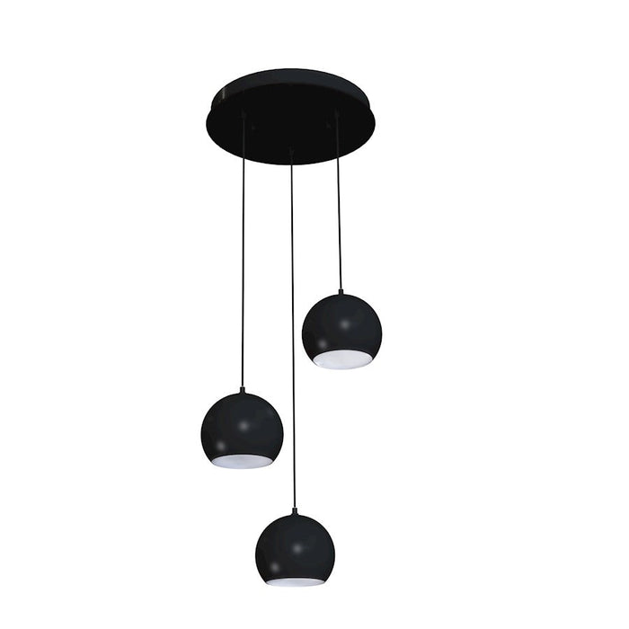 AFX Lighting Roxy 3 Light Triple Round Pendant, Black/Black - RXYP08BKRND3