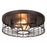 AFX Lighting Theo 2 Light Flush Mount, Black/Black